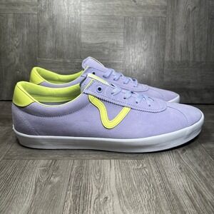 Vans Sport Low Mens 13 Lavender Purple Neon Lime Suede Skate Shoes NEW